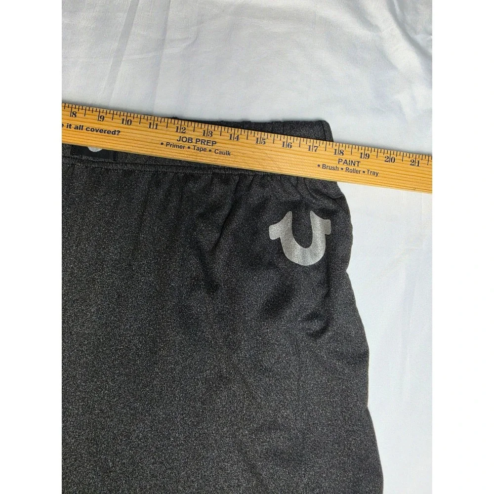 True Religion Mens Loungewear Shorts Charcoal Gray Horseshoe Logo XL 40-42